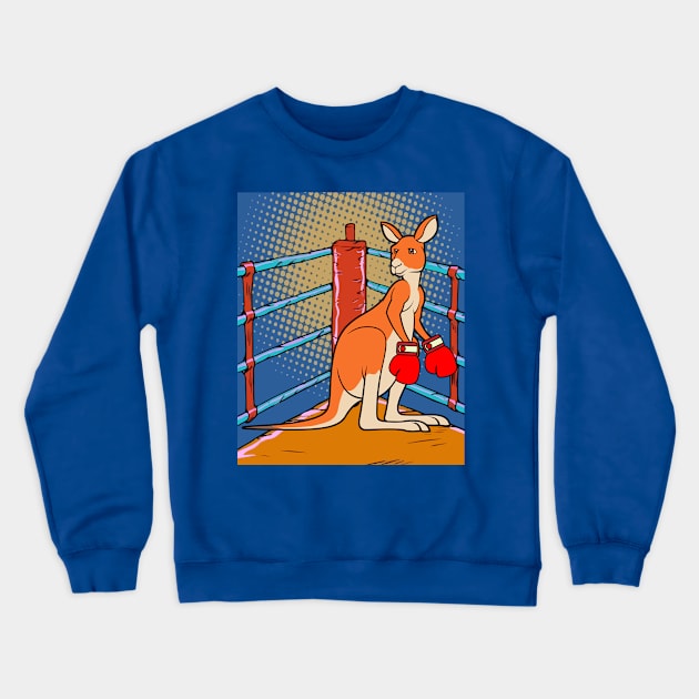 Boxing Glove Boxing Kangaroo Fighting Crewneck Sweatshirt by flofin